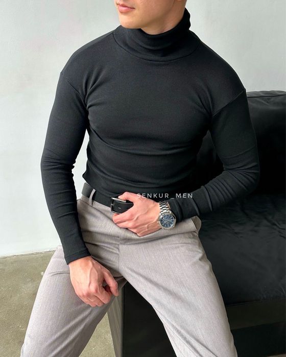 Базовий Чоловічий Гольф Чоний теплий