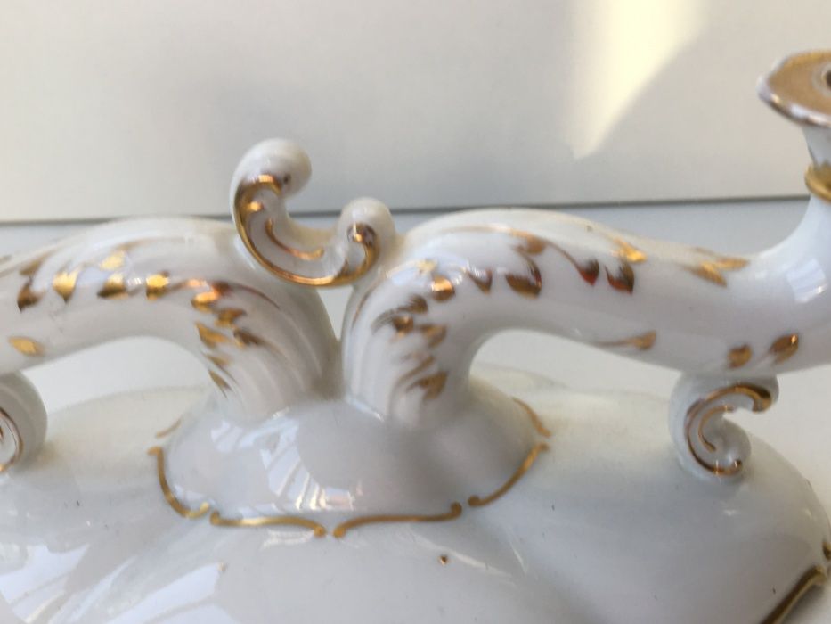 Castiçal antigo em porcelan alemã, anos 20/30