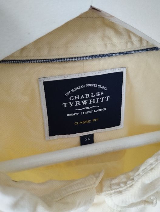 Męska koszula bawełniana, żółta, maślana, wiosenna, premium  r.XL Char