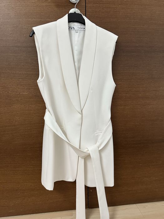 Blaser de gola smoking ZW colletion, cru, tamanho XS