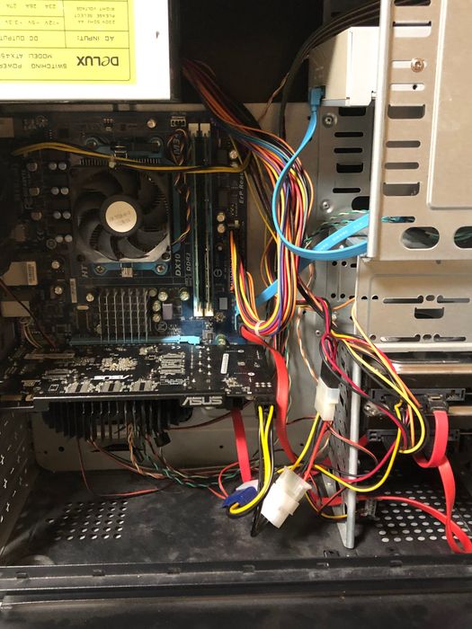 2 ПК повний комплект монітор клавіатура миш килим кабелі та запчастини