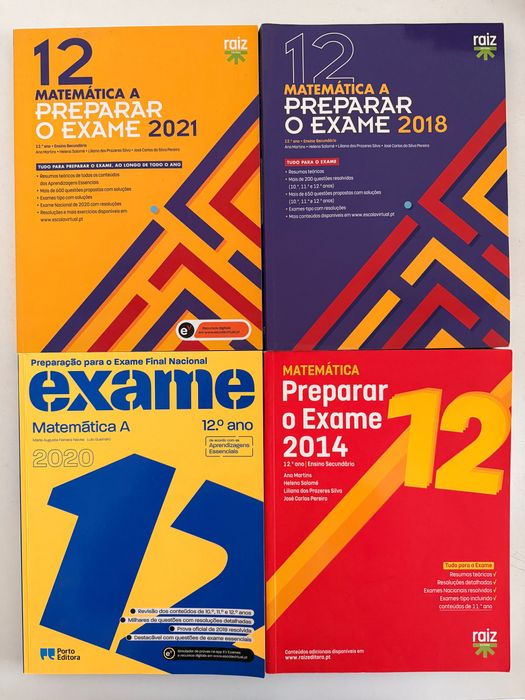 Livros de preparação para o exame Nacional de Matemática A 12º ano