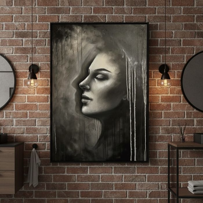 Nowoczesny portret kobiety Noir. Monochromatyczny