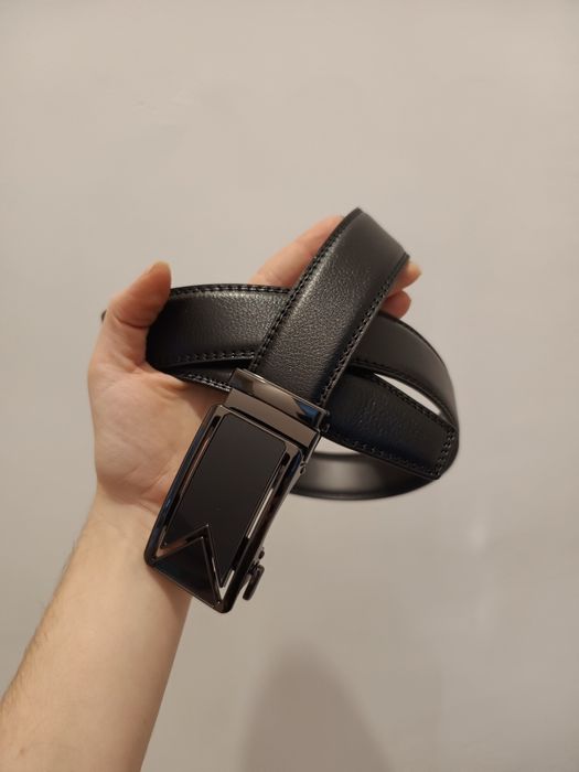Pasek męski do spodni z elegancką klamrą 110cm