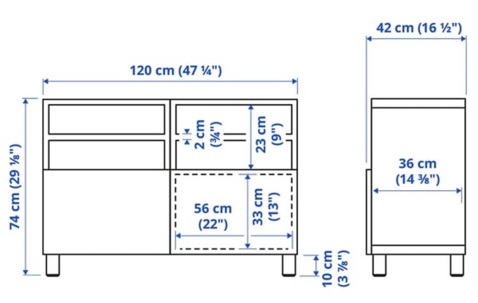 Besta do ikea gavetas e portas