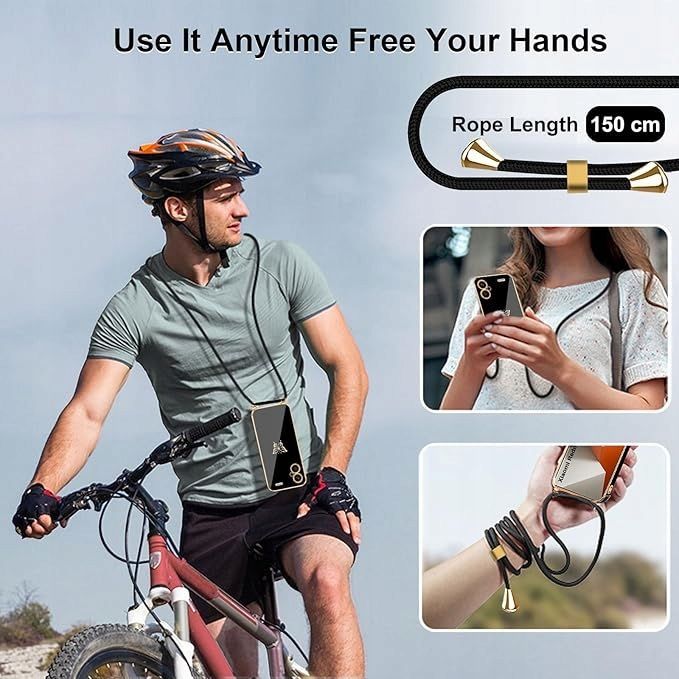 etui na xiaomi redmi note 13 pro plus czarny/złoty sznurek z motylem