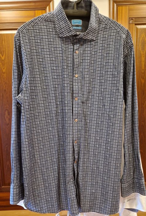 Koszula marki Original Italian Fabrics cotton 100 % kratka długi rękaw jak nowa
