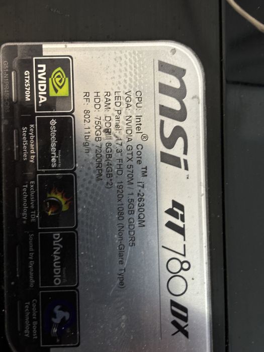 MSI GT780DX uszkodzony - czytaj opis