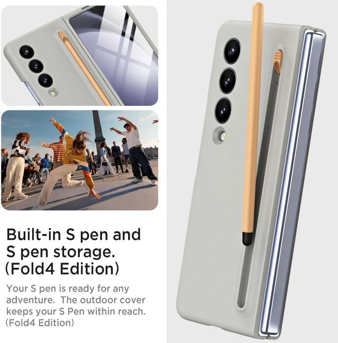 Miimall etui 360 do Samsung Galaxy Z Fold 4 pancerne rysik szare