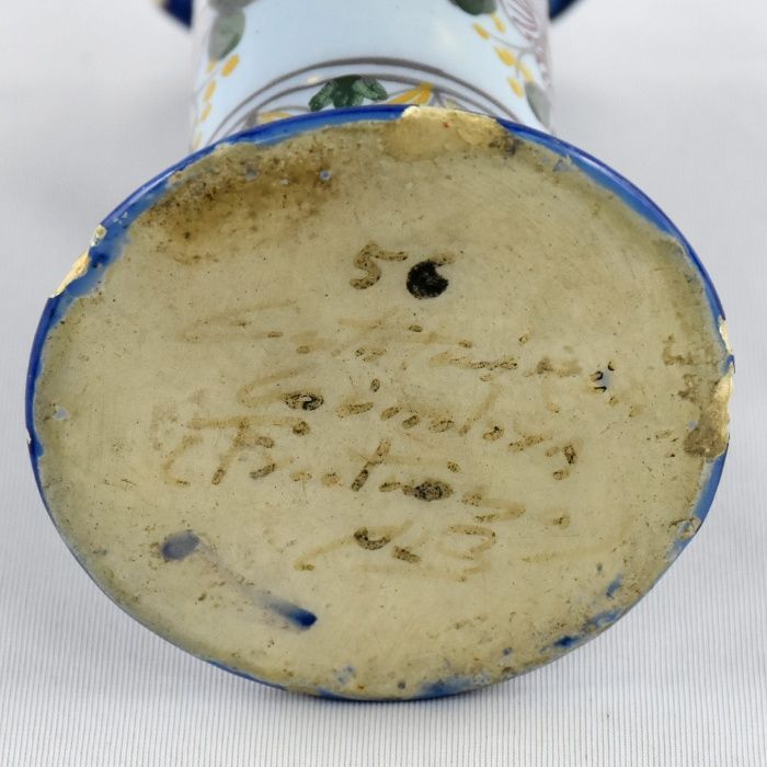 Jarra Canudo Faiança Estatuária, Coimbra, Frutuoso, pintada à mão