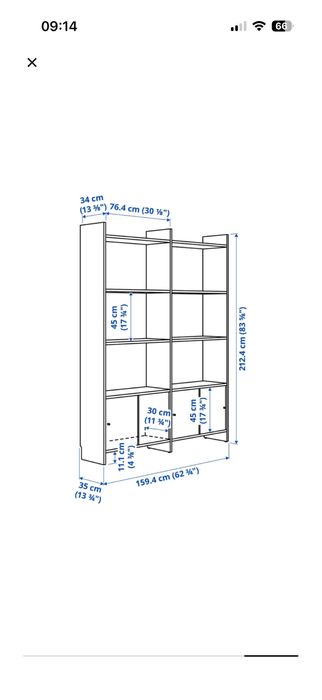 Regał z 6 półkami  imitacja dębu LÅDMAKARE  Ikea stan idealny