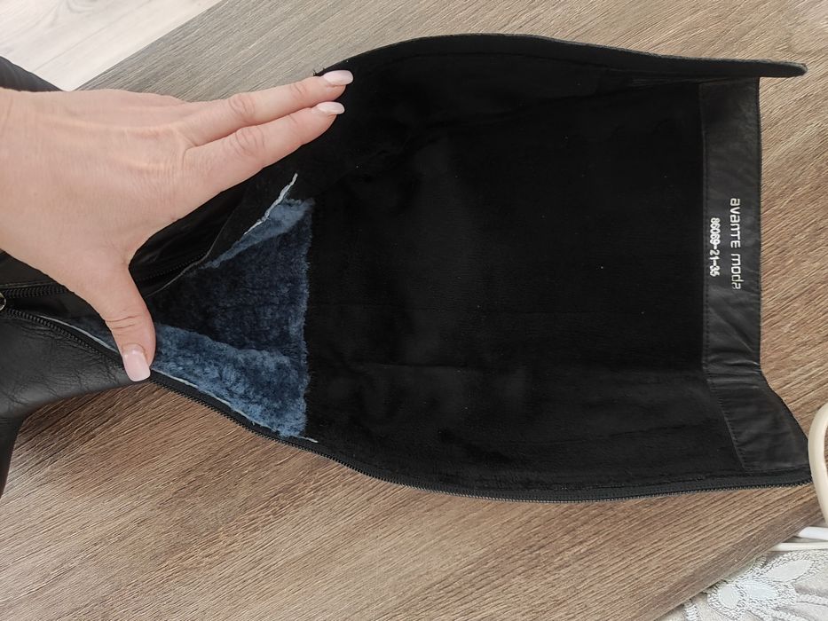 Жіночі зимові сапожки, шкіряні