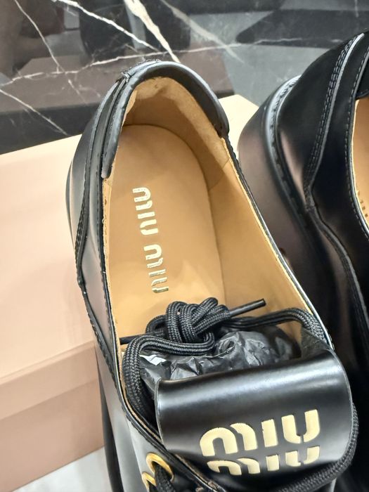 Połbuty Miu Miu black Leather