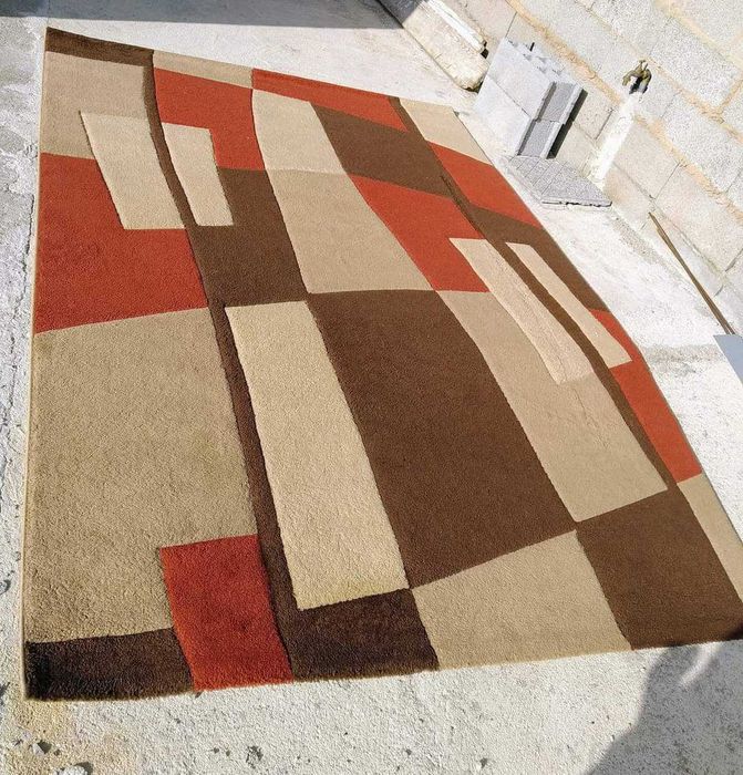 Carpete tons laranja bege e castanho 200*290