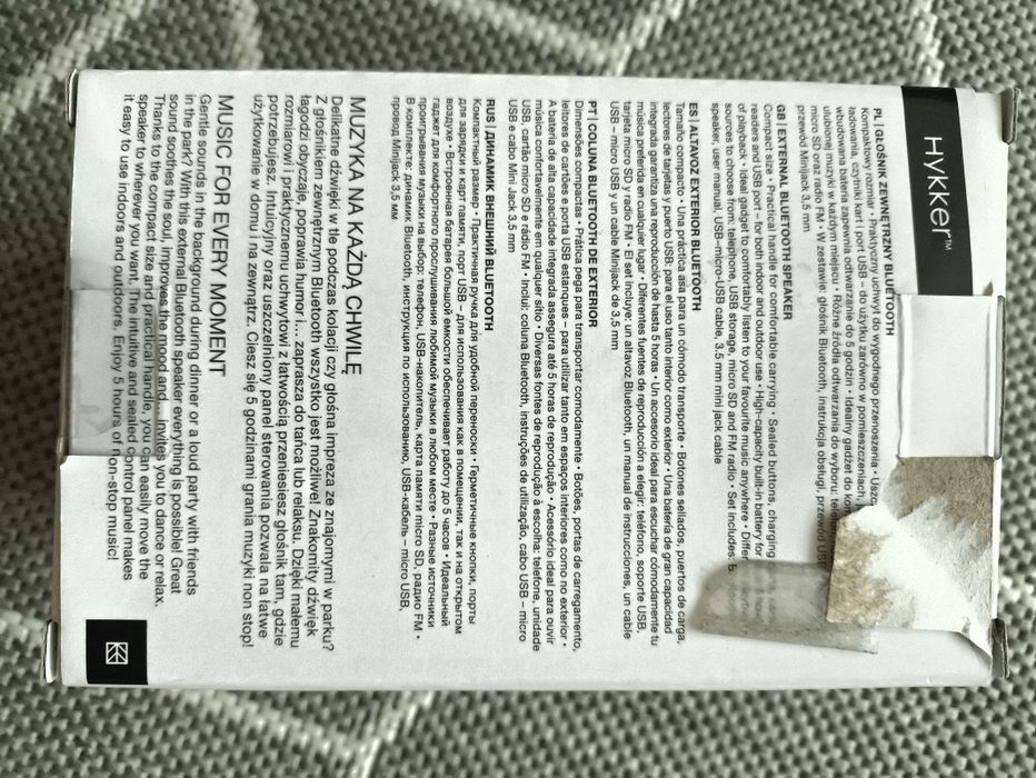 Głośnik zewnętrzny Bluetooth Hykker