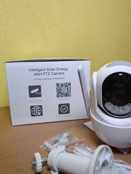 Câmara Vigilância Solar PTZ 3MP 2K WiFi Exterior Bateria (NOVA)