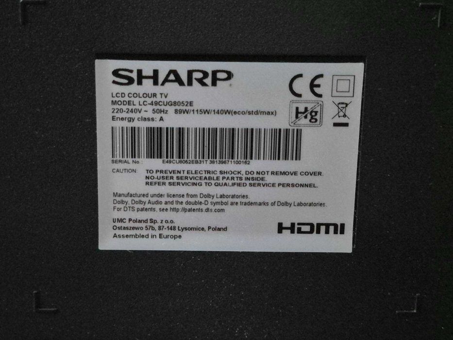 Telewizor SHARP 49" 4K UHD LC-49CUG8052E