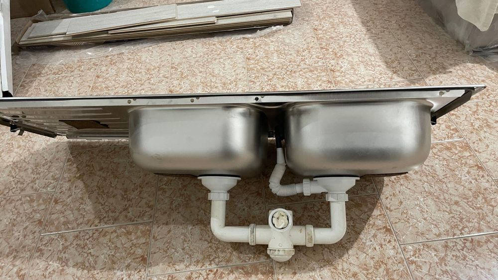 Cuba Dupla Inox de cozinha