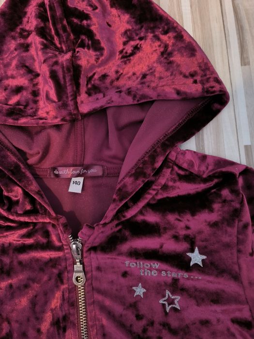 Bluza welurowa bordowa Pocopiano 140