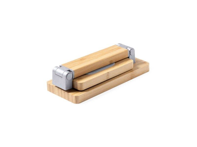 Relógio Multifuncional em Bambu com Carregamento Wireless 15W