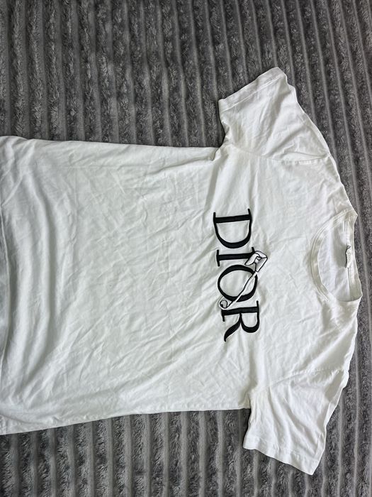 Футболка Dior x Judy Blame White & Black Pin Embroidered Logo T-Shirt