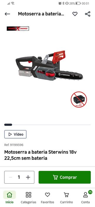 Motoserra a bateria sterwins