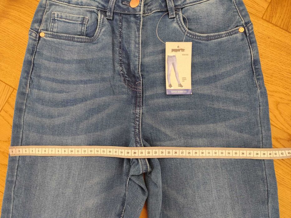Nowe jeansy dziewczęce skinny fit 158 niebieskie