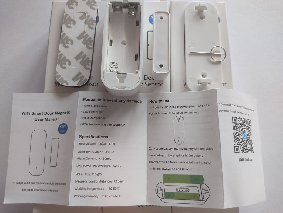 Czujnik otwarcia Wifi Tuya Smart Life bezprzewodowy