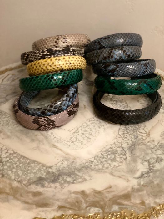 Роскошные дизайнерские обручи для волос из кожи питона