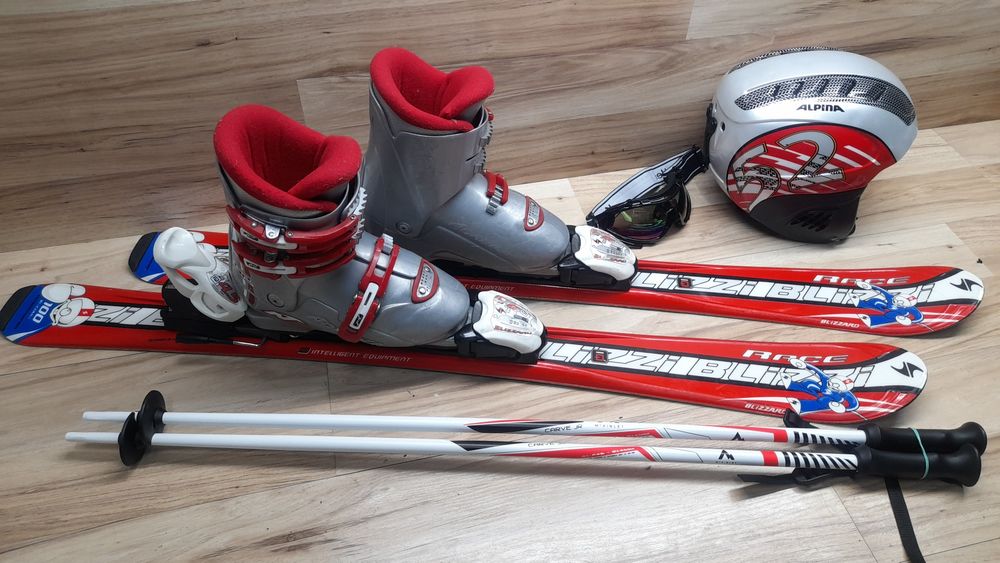 Narty 100cm BLIZZARD Buty 20.5cm/32 Kijki Kask Gogle
