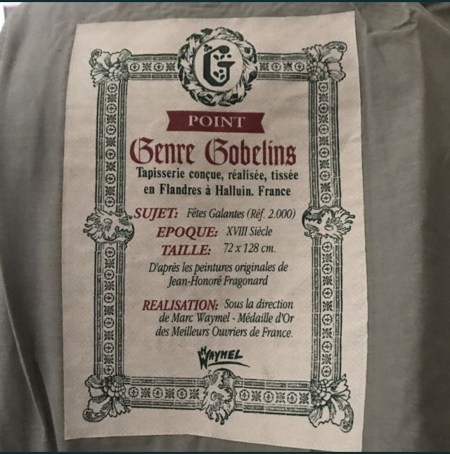 Tapeçaria Gobelin genuina e antiga.