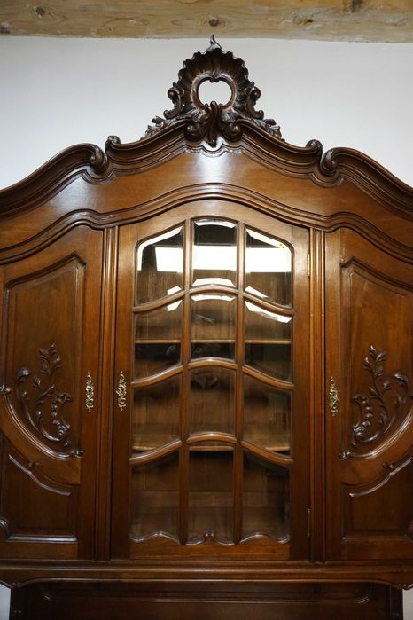 STARY KREDENS ludwik rocaille mahoń z przeszkleniem