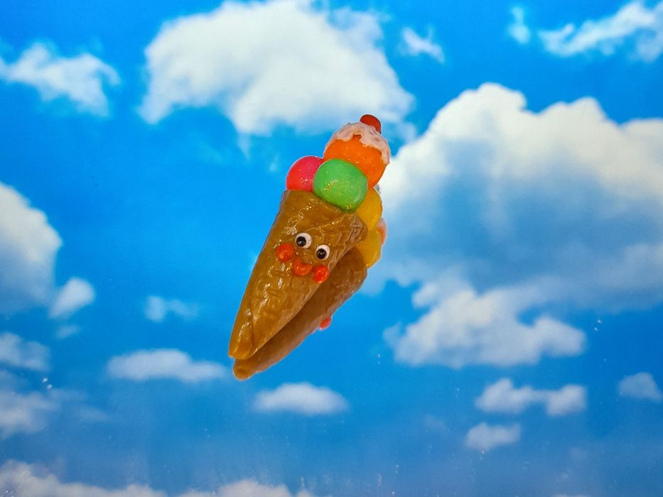 Zawieszka naszyjnik lody z modeliny handmade unikat aesthetic