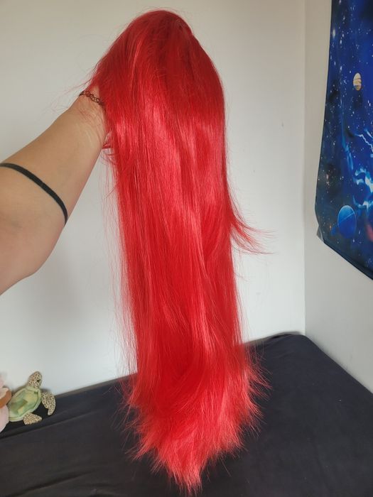 Peruka wig 60cm czerwona długa cosplay