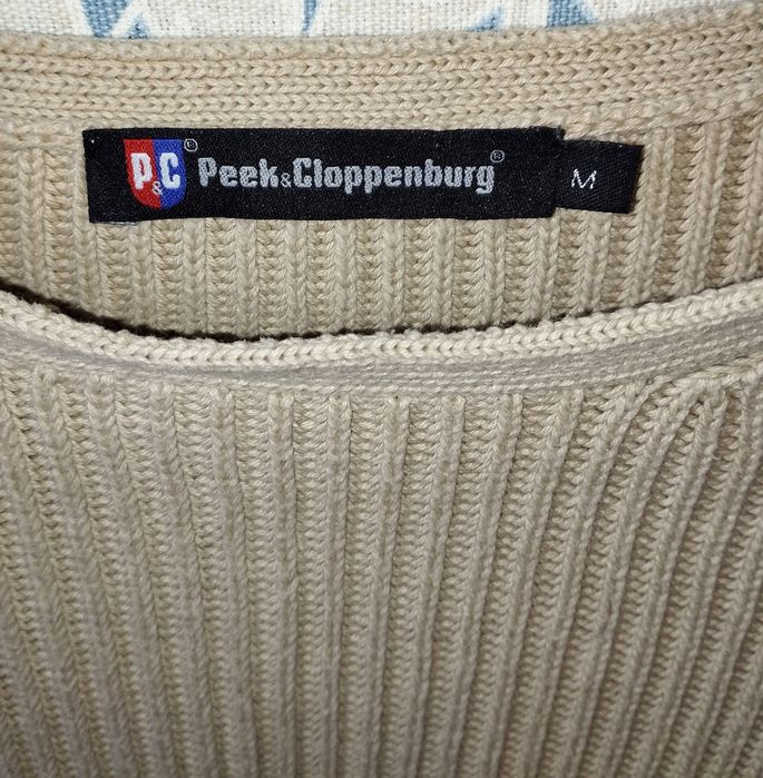 Prążkowany sweter beżowy Peek & Cloppenburg