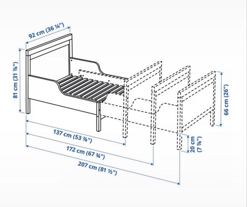 Cama de criança extensível