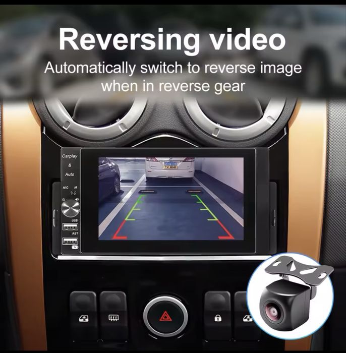 Автомагнітола 5.5” 1DIN з бездротовими CarPlay та Android Auto