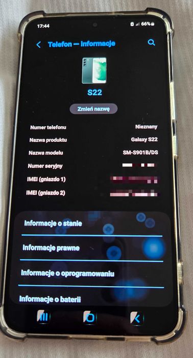 Samsung S22 5G 8/128GB dual sim+ dwa nowe szkła i etui