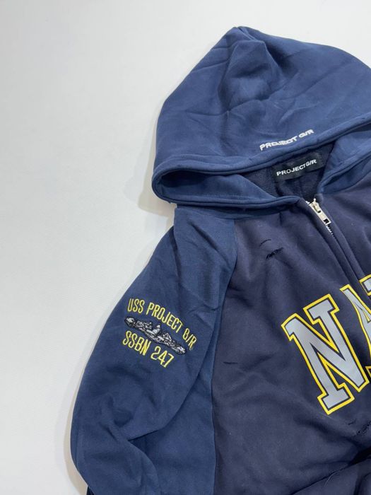 зип худи Project G/R NAVY deconstructed zip up