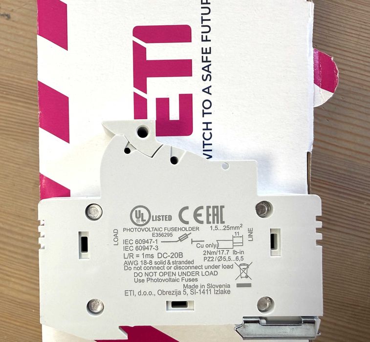 2540201 Держатель EFH 10 1P 25A 1000V DC