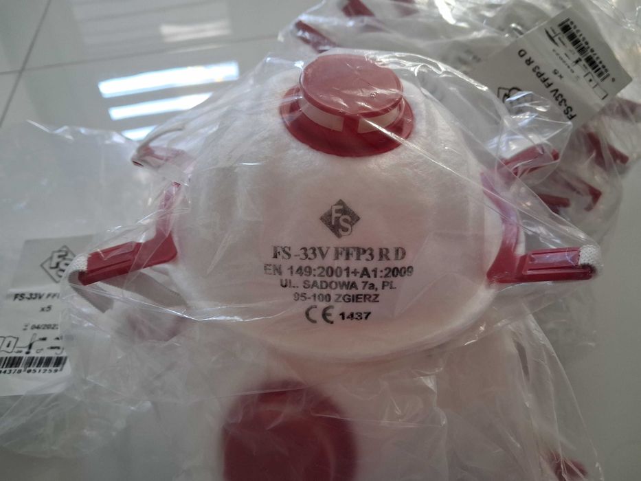 Półmaska filtrująca FS-33V FFP3 R D - 9 sztuk.