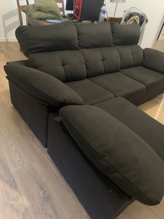 Sofá chaise longue Preto