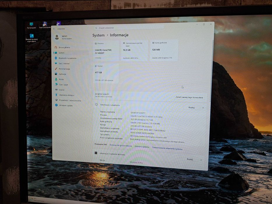 Komputer Dell PRO Micro QCM 1250 Windows 11 , I5-14500T / 16DDR5 / 512SSD
