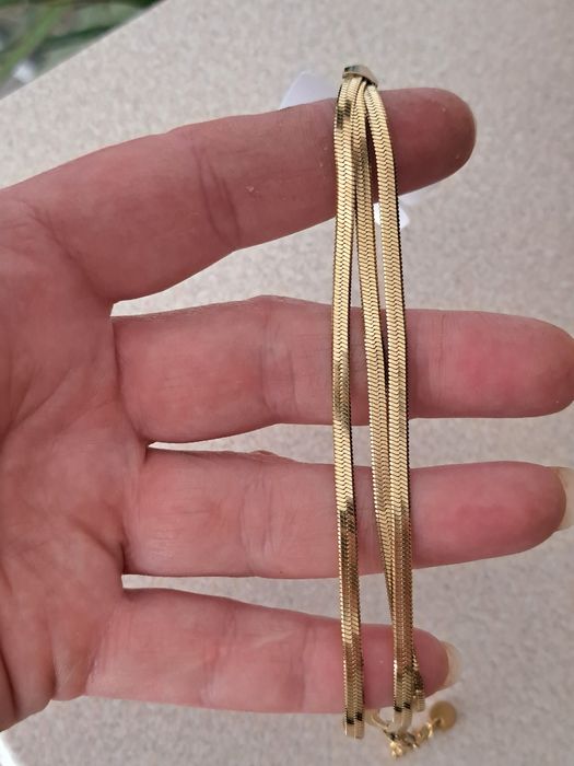 Piękna pozłacana bransoletka żmijka z sercem