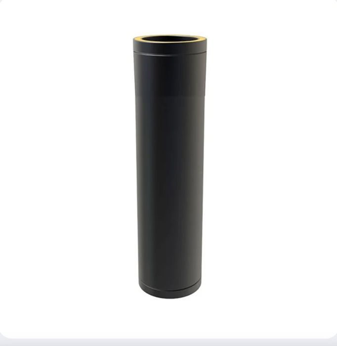 Tubo inox rígido duplo preto 150/200mm para recuperadores/salamandras