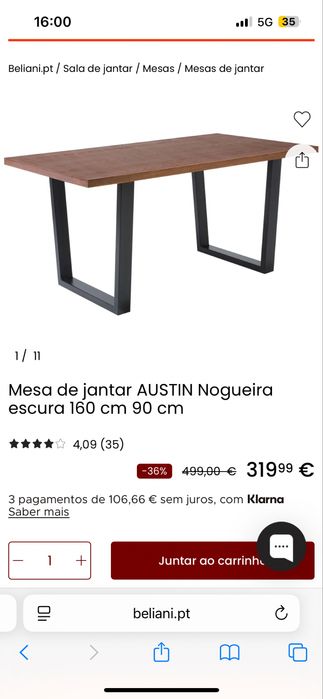 Mesa de jantar/refeiçao 160x90 Beliani