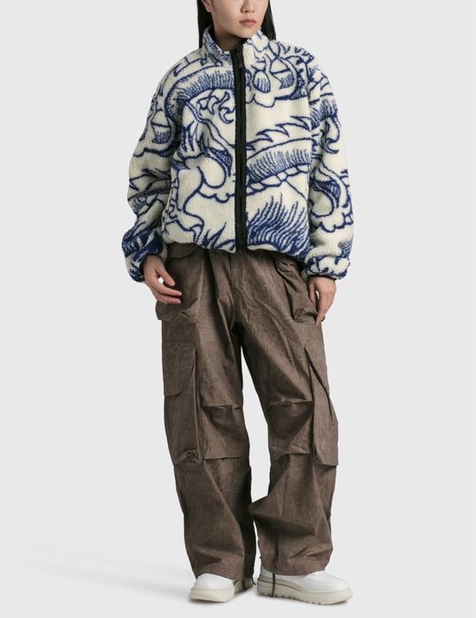 Двусторонняя флисовая куртка Stussy из шерпы Dragon