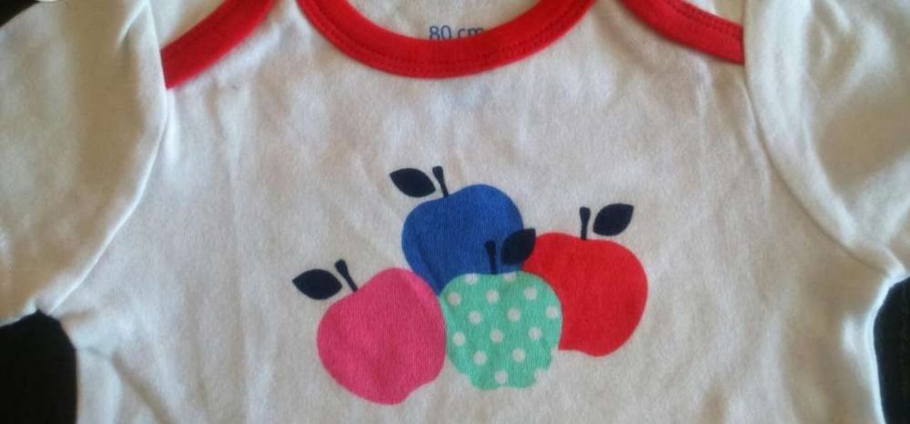 Body krótki rękaw 80cm jabłka Nowe