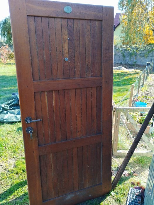 Drzwi wejściowe dębowe z demontażu