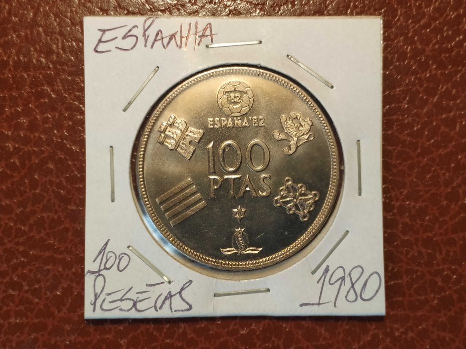 A740 moeda de 100 pesetas de 1980 Espanha 82 (desporto)